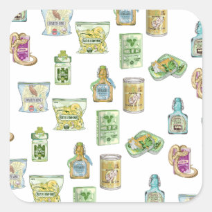 Sticker Carré Motif potion de sorcière double double