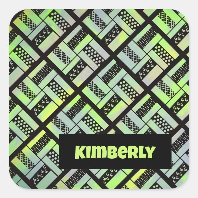 Sticker Carré Motif Quilt Patchwork (Devant)