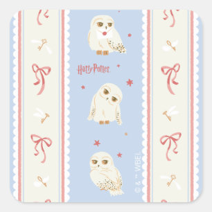 Sticker Carré Motif rayé de la Poste aux hiboux Hedwige