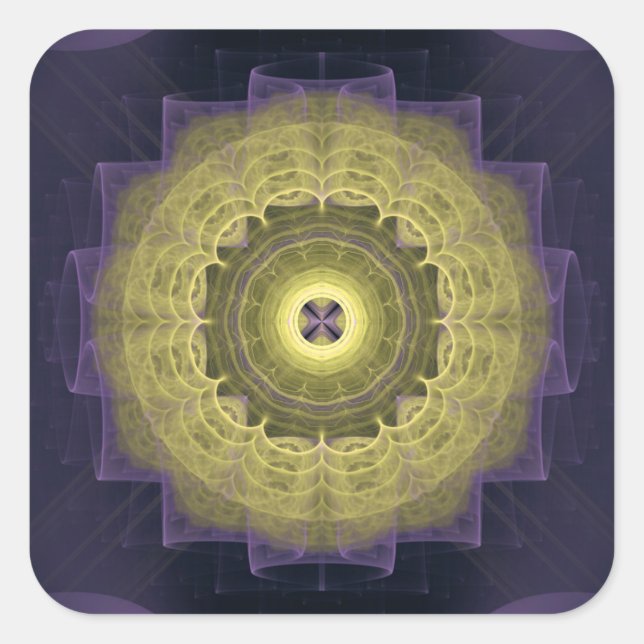 Sticker Carré Motif rond Mandala (Devant)