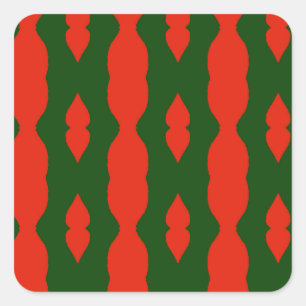 Sticker Carré Motif rouge et vert