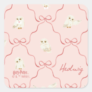Sticker Carré Motif Ruban Rose Hedwig