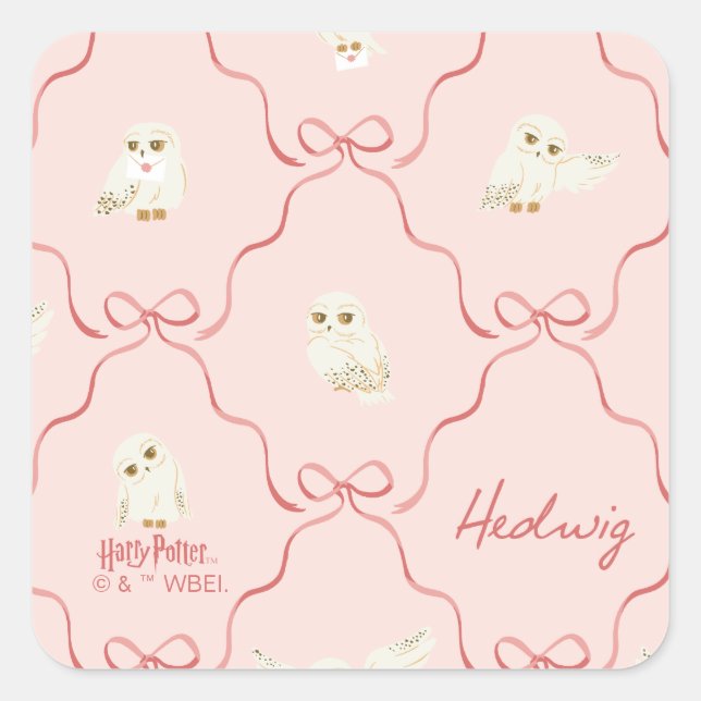 Sticker Carré Motif Ruban Rose Hedwig (Devant)