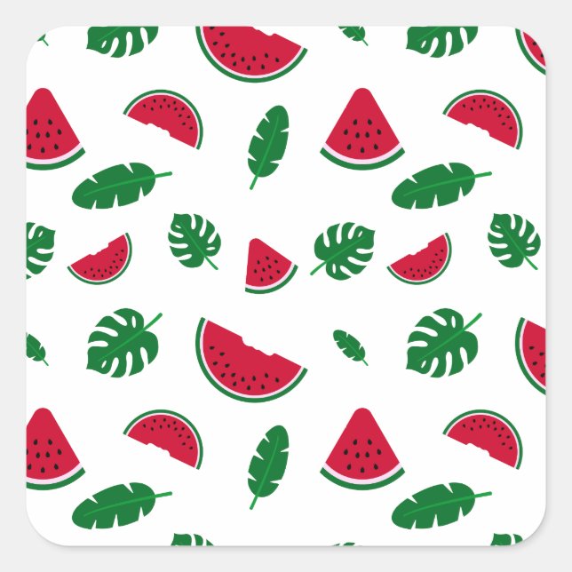 Sticker Carré Motif sans couture d'été tropical pastèque (Devant)