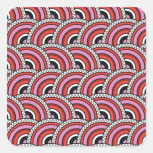 Sticker Carré Motif sans couture géométrique rétro