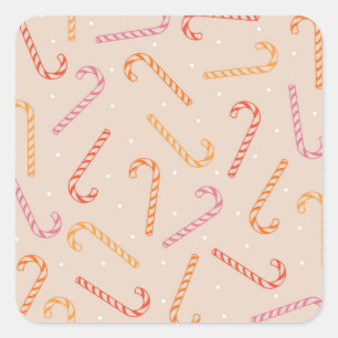Sticker Carré Motif sucre de canne doux