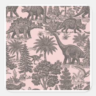Sticker Carré Motif Toile Dinosaure Vintage