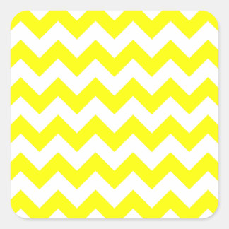 Sticker Carré Motif Zigzag blanc et jaune
