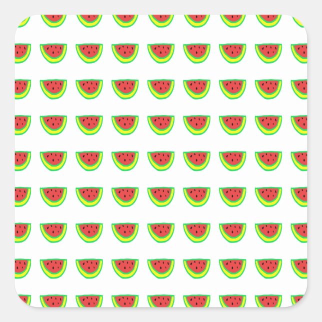 Sticker Carré Motifs de pastèque Fête d'anniversaire pour bébé 2 (Devant)