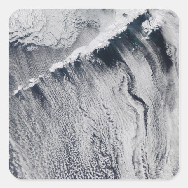 Sticker Carré Motifs nuageux visibles sur l'île Aléoutienne (Devant)