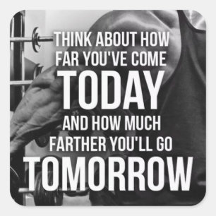 Sticker Carré Motivation de gymnase d'entraînement