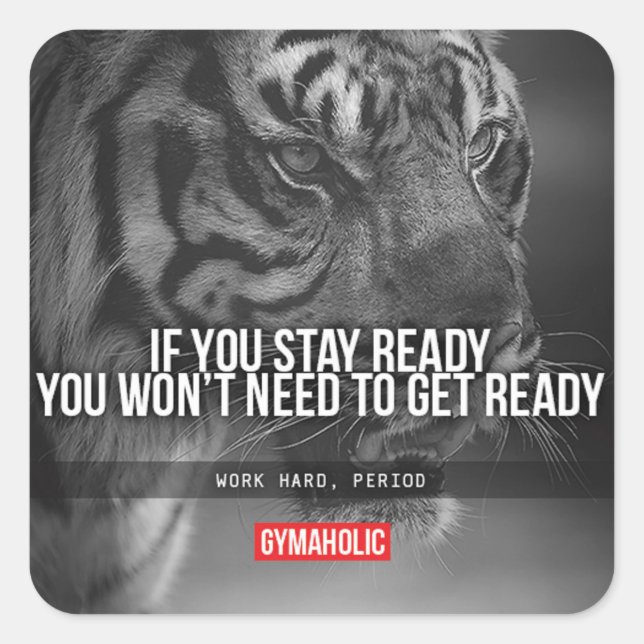 Sticker Carré Motivation de la musculation (Devant)