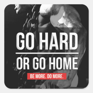 Sticker Carré Motivation de la musculation - Dégagez ou Rentrez 