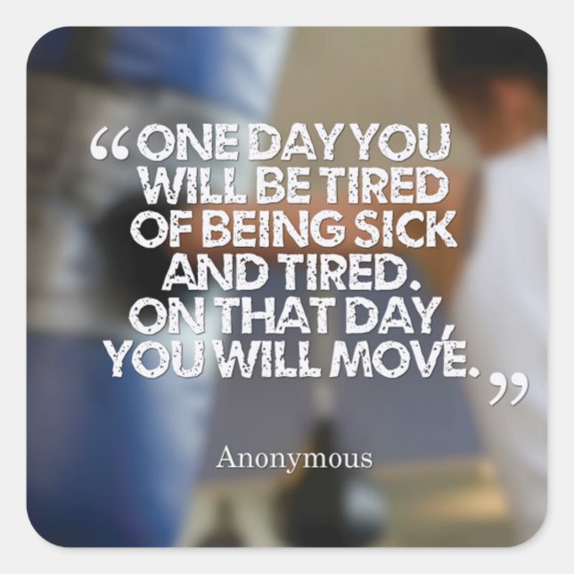 Sticker Carré Motivation de la santé et de la condition physique (Devant)