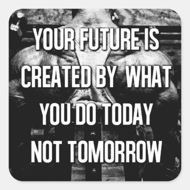 Sticker Carré Motivation de l'entraînement (Devant)