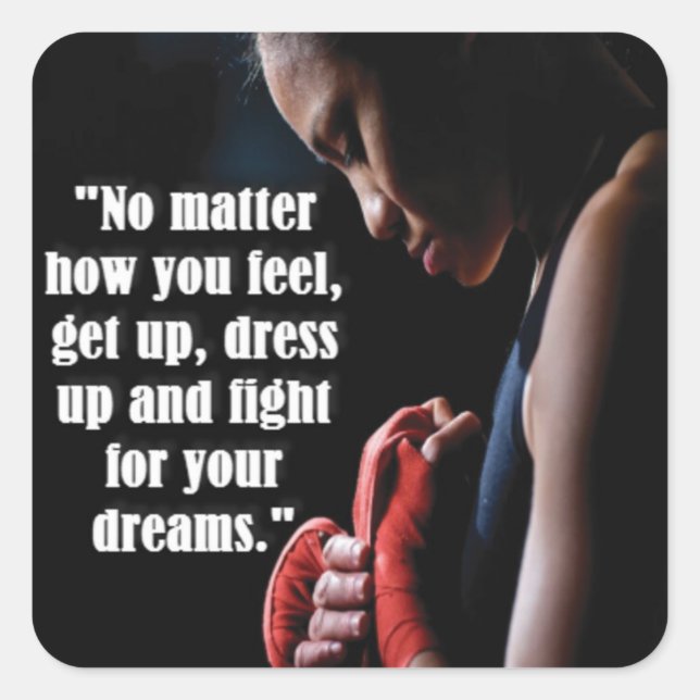 Sticker Carré Motivation de l'entraînement des femmes (Devant)