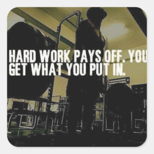 Sticker Carré Motivation de l'entraînement - Le travail dur coût