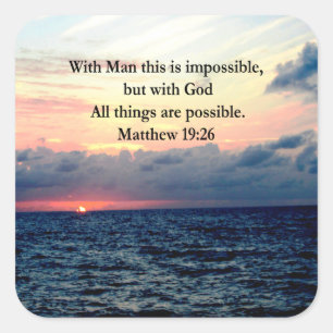 STICKER CARRÉ MOTIVATION DE SLEVER MATTHEW 19:26 PHOTO DESIGN