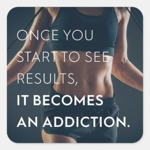 Sticker Carré Motivation Du Gym Pour Les Femmes - Résultats - En