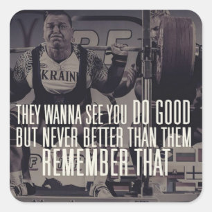 Sticker Carré Motivation du squat