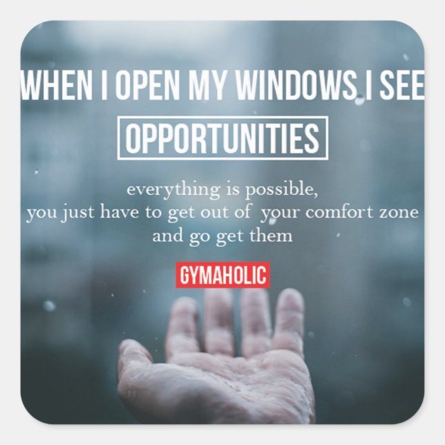 Sticker Carré Motivation gym (Devant)