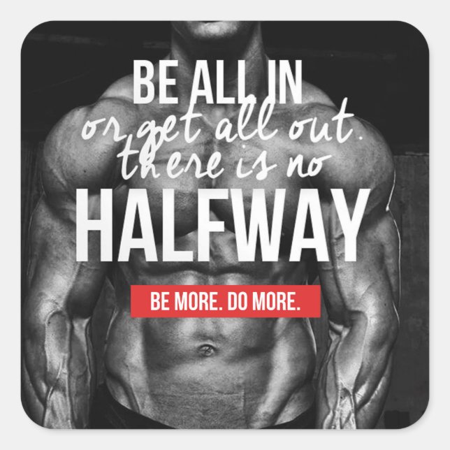 Sticker Carré Motivation gym (Devant)