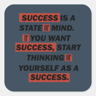 Sticker Carré Motivational cite le succès dans la vie