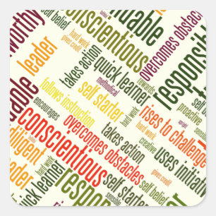 Sticker Carré Motivational Les mots encouragent les résultats po