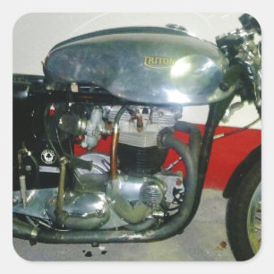 Sticker Carré Moto britannique Triton.