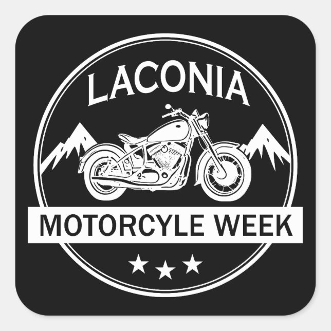 Sticker Carré Moto de la semaine de la moto Laconia (Devant)