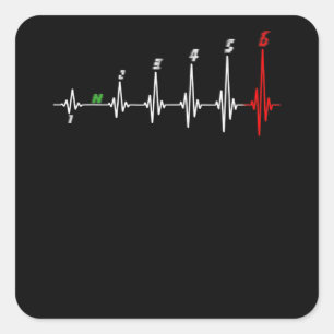 Sticker Carré Moto Heartbeat Vitesse Vélo Motocross