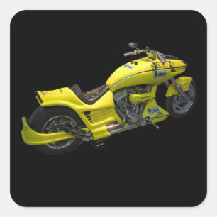 Sticker Carré Moto jaune
