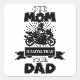 Sticker Carré Moto Vélo Vélo Drôle Idée cadeau Vintage