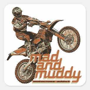 Sticker Carré Motocross