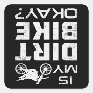 Sticker Carré Motocross Biker Dirt Bike Motorcycle Drôle cadeau