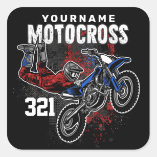 Sticker Carré Motocross Motocross Racing FMX Tricks personnalisé