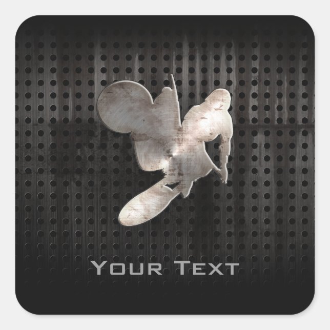 Sticker Carré Motocross Whip; Cool Black (Devant)