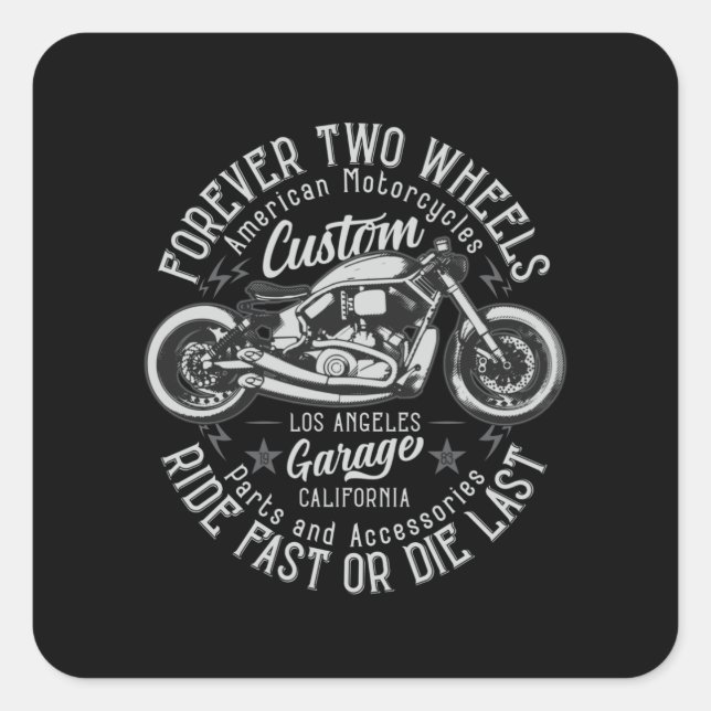Sticker Carré Motocycles Bobber (Devant)