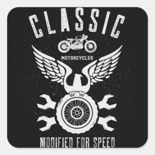 Sticker Carré Motocycles Vintages Classiques Modifiés Pour La Vi