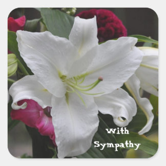 Sticker Carré Mots de sympathie de Janz White Lily