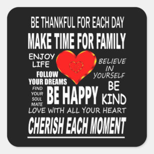 Sticker Carré Mots Inspirants À Vivre Par