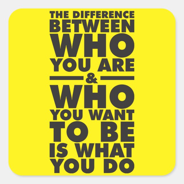 Sticker Carré Mots Motivationnels (Devant)