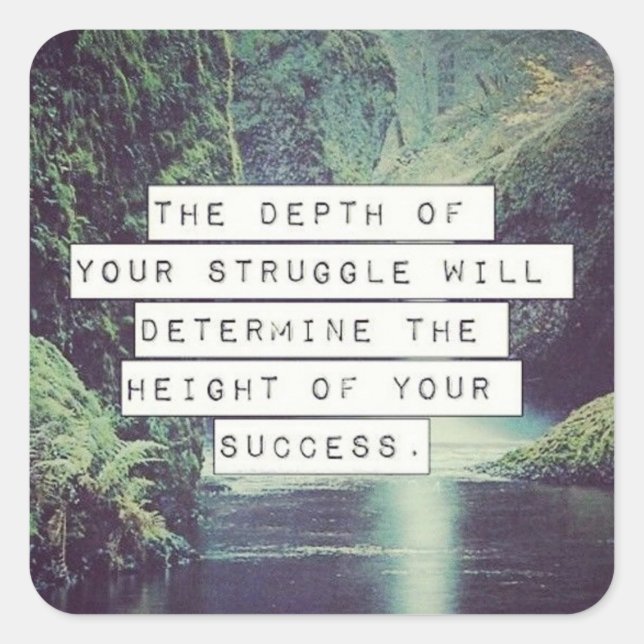 Sticker Carré Mots Motivationnels - Lutte et succès (Devant)