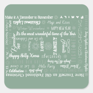 Sticker Carré Mots personnalisés Meilleurs voeux