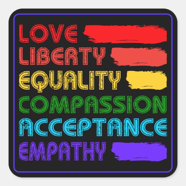 Sticker Carré Mots Pour Vivre Par (Devant)