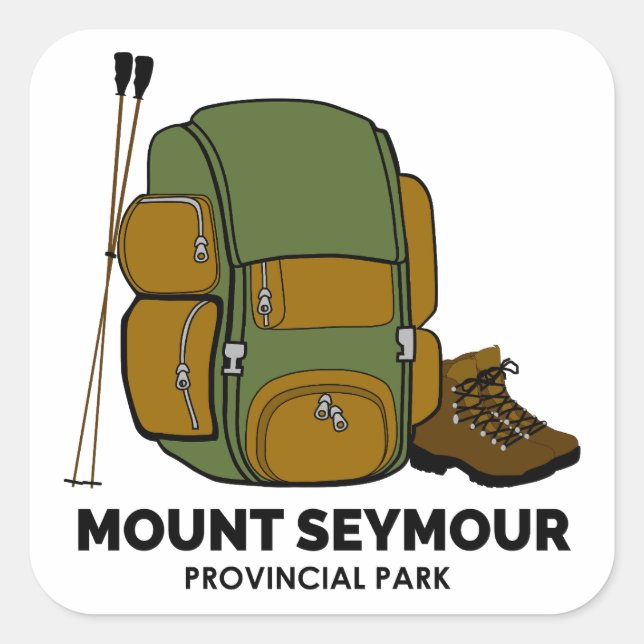 Sticker Carré Mount Seymour Provincial Park Backpack (Devant)