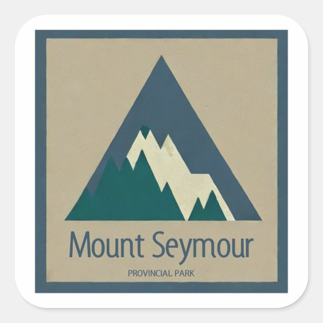 Sticker Carré Mount Seymour Provincial Park Rustique (Devant)