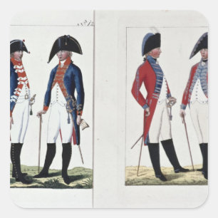 Sticker Carré Mousquetaires et dirigeants, 1800