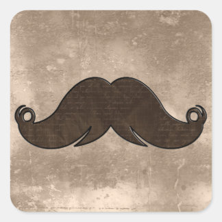 Sticker Carré Moustache à barre rétro