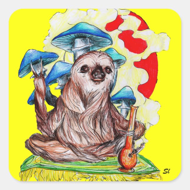 Sticker Carré Moves lents et Good Vibes (Devant)